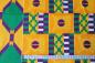 Preview: YELLOW GEOMETRIC-Afrikanischer-Kente-Stoff-